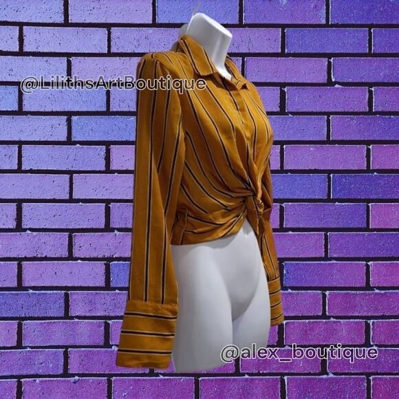 Windsor Collared Striped Croptop(K017)-Size Xs for Women - Picture 2 of 8